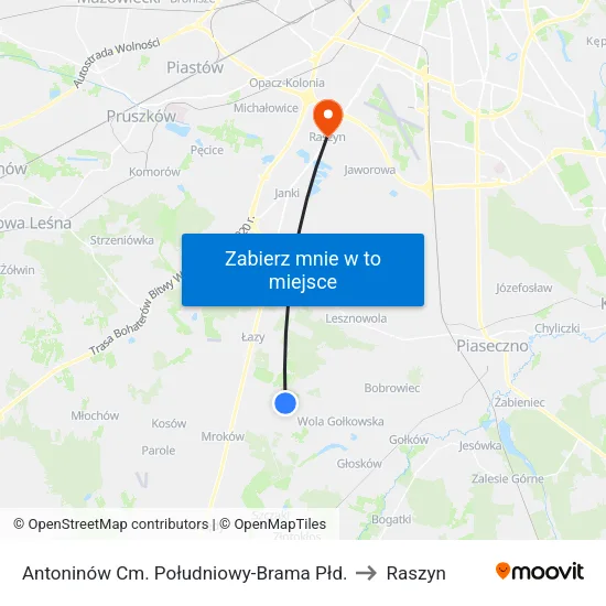 Antoninów Cm. Południowy - Brama Płd. to Raszyn map