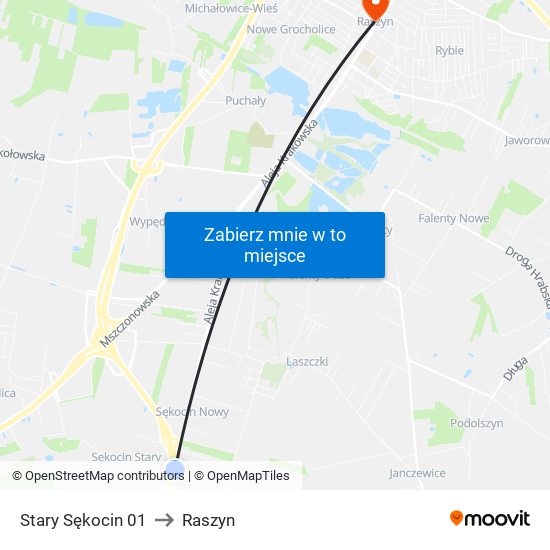 Stary Sękocin 01 to Raszyn map