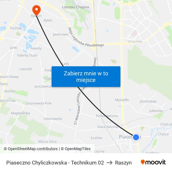 Piaseczno Chyliczkowska - Technikum 02 to Raszyn map