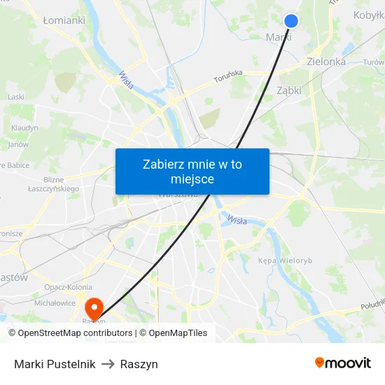 Marki Pustelnik to Raszyn map