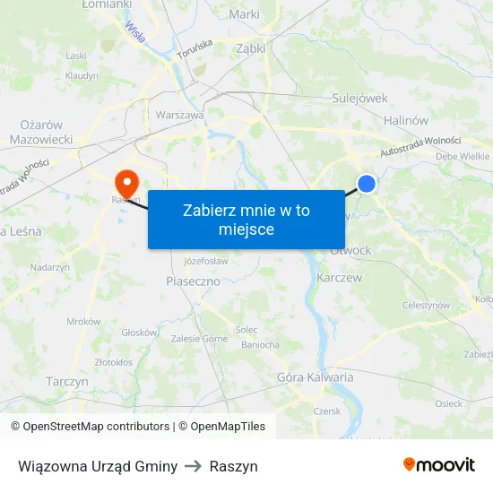 Wiązowna Urząd Gminy to Raszyn map