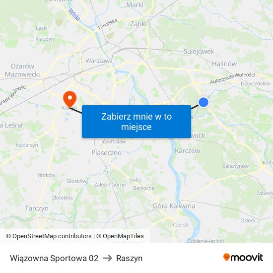 Wiązowna Sportowa 02 to Raszyn map