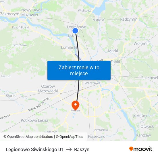 Legionowo Siwińskiego 01 to Raszyn map