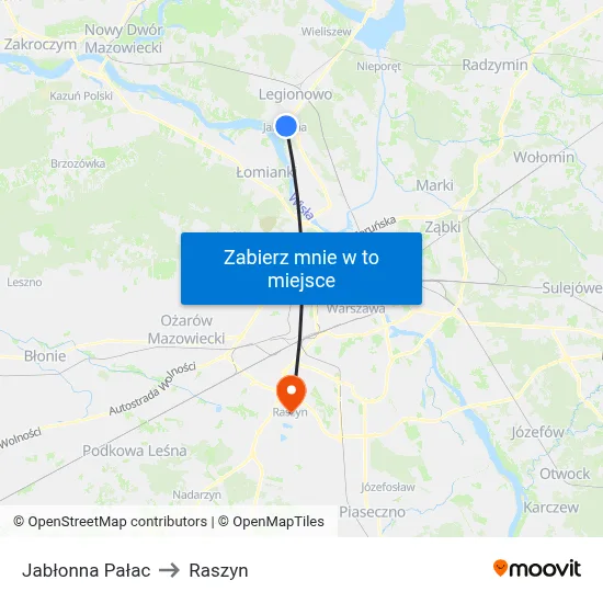 Jabłonna Pałac to Raszyn map