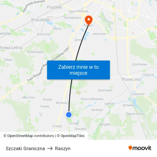 Szczaki Graniczna to Raszyn map