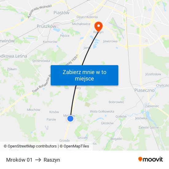 Mroków 01 to Raszyn map