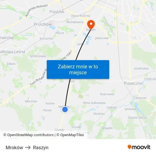 Mroków to Raszyn map