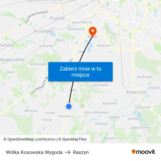 Wólka Kosowska Wygoda to Raszyn map