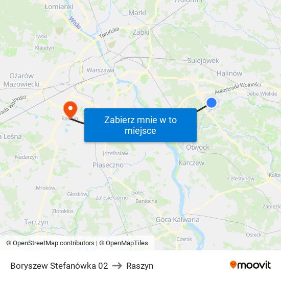 Boryszew Stefanówka 02 to Raszyn map