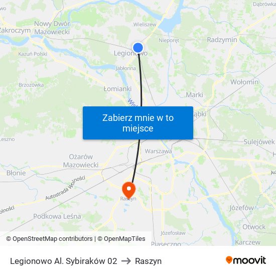 Legionowo Al. Sybiraków 02 to Raszyn map