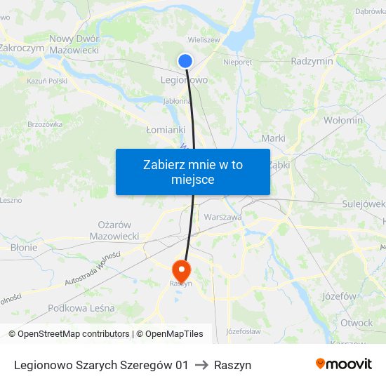 Legionowo Szarych Szeregów 01 to Raszyn map