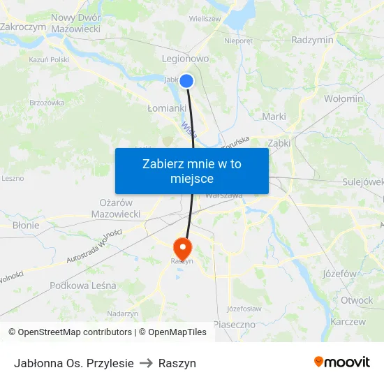 Jabłonna Os. Przylesie to Raszyn map