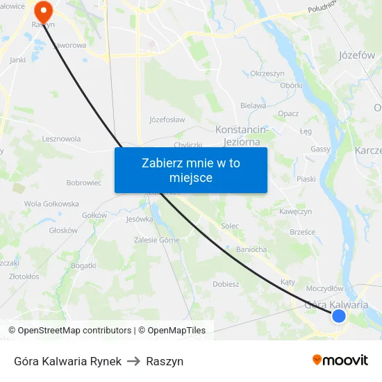 Góra Kalwaria Rynek to Raszyn map