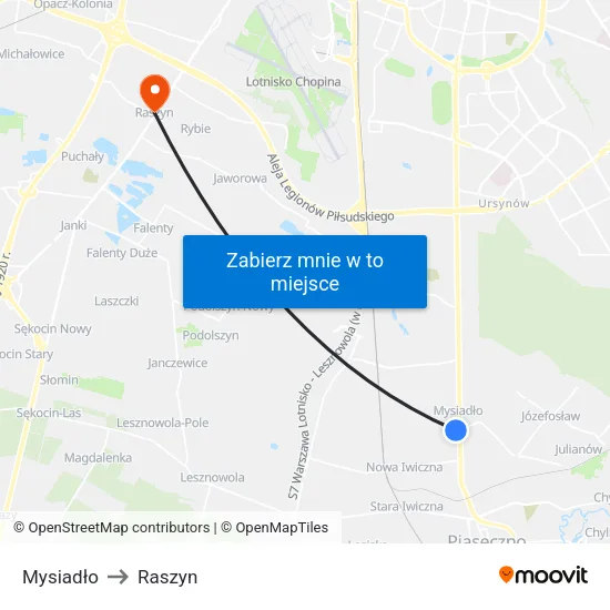 Mysiadło to Raszyn map
