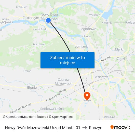 Nowy Dwór Mazowiecki Urząd Miasta 01 to Raszyn map