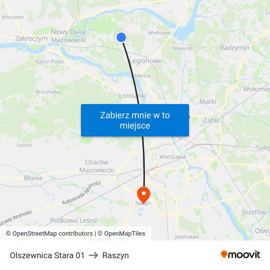 Olszewnica Stara to Raszyn map