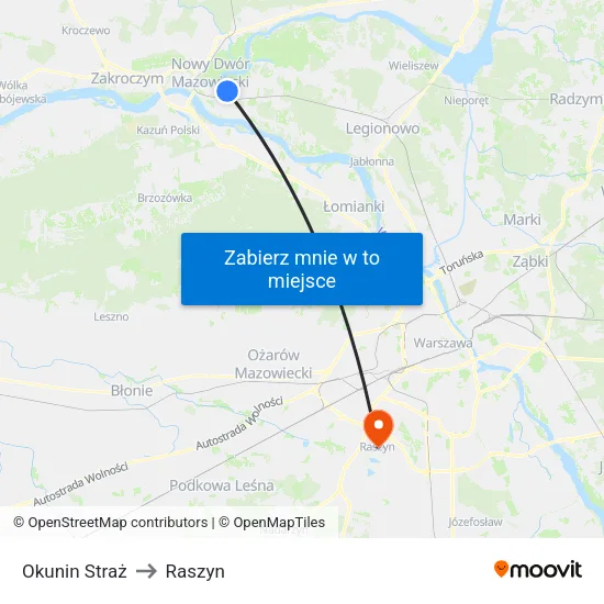 Okunin Straż to Raszyn map