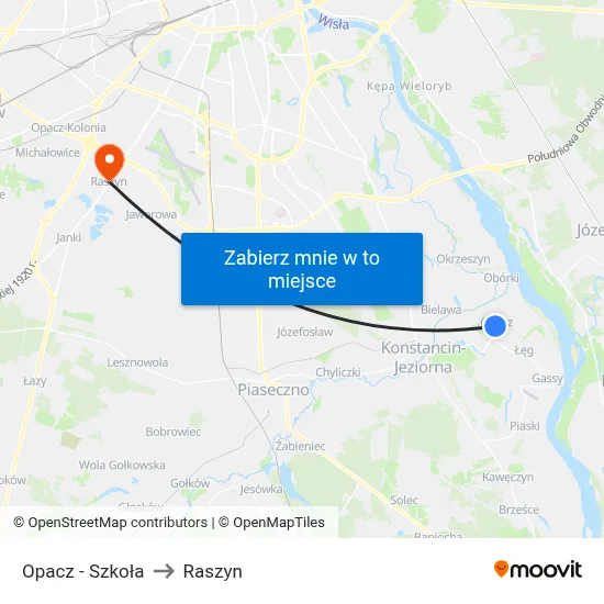 Opacz - Szkoła to Raszyn map