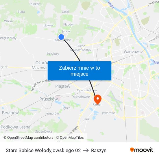 Stare Babice Wołodyjowskiego 02 to Raszyn map