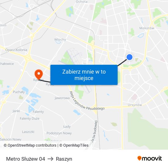 Metro Służew 04 to Raszyn map