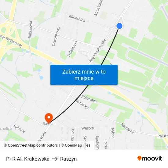 P+R Al. Krakowska to Raszyn map