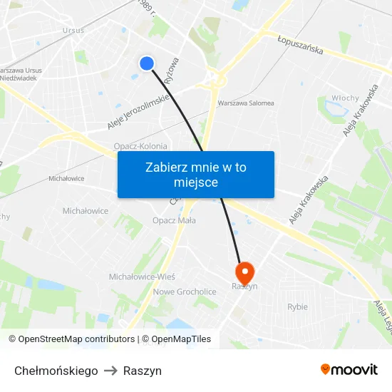 Chełmońskiego to Raszyn map