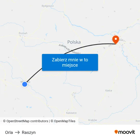 Orla to Raszyn map