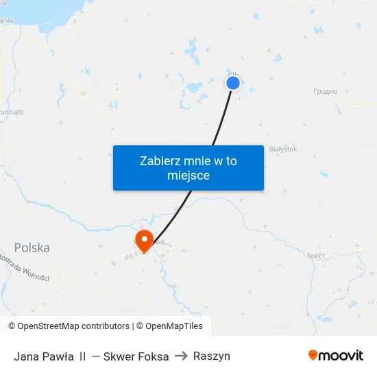 Jana Pawła Ⅱ — Skwer Foksa to Raszyn map