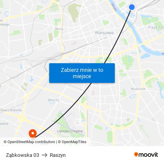 Ząbkowska to Raszyn map