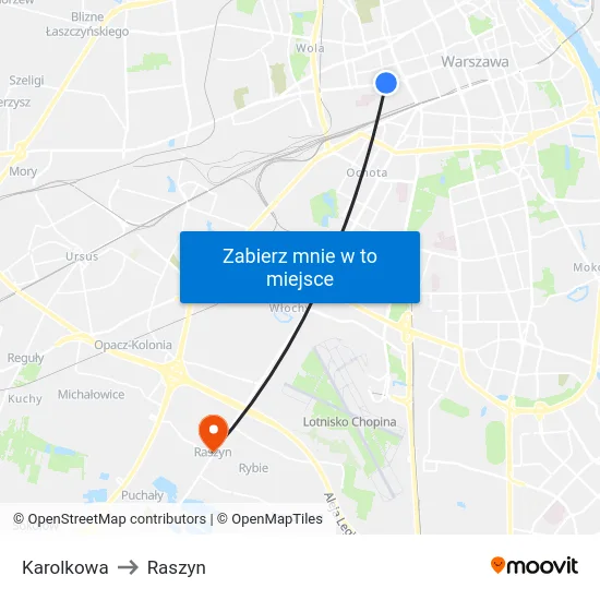 Karolkowa to Raszyn map