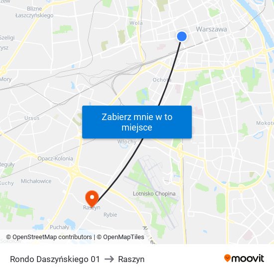 Rondo Daszyńskiego 01 to Raszyn map