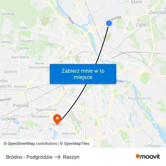 Bródno - Podgrodzie to Raszyn map