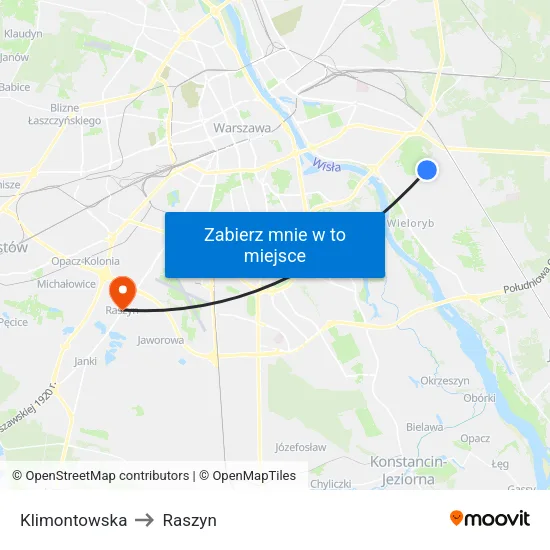 Klimontowska to Raszyn map