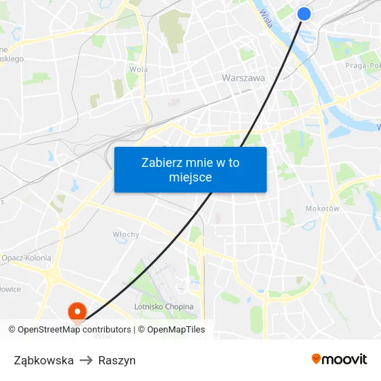 Ząbkowska to Raszyn map
