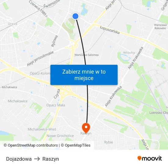 Dojazdowa to Raszyn map