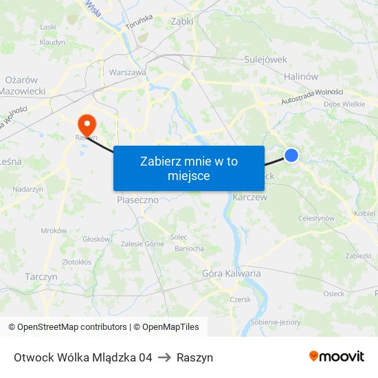 Otwock Wólka Mlądzka 04 to Raszyn map