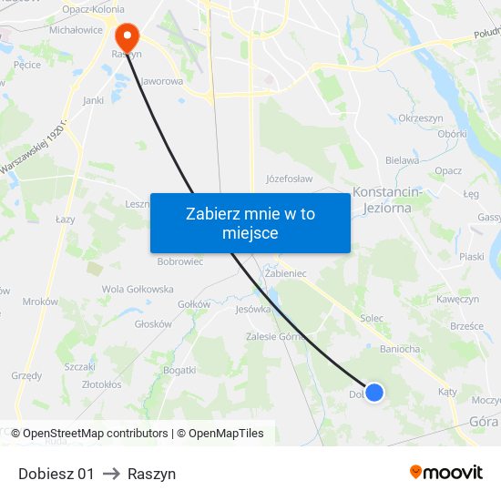 Dobiesz 01 to Raszyn map