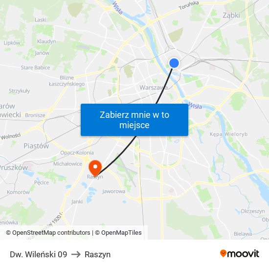 Dw. Wileński 09 to Raszyn map