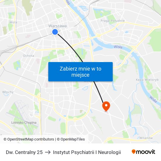 Dw. Centralny 25 to Instytut Psychiatrii I Neurologii map