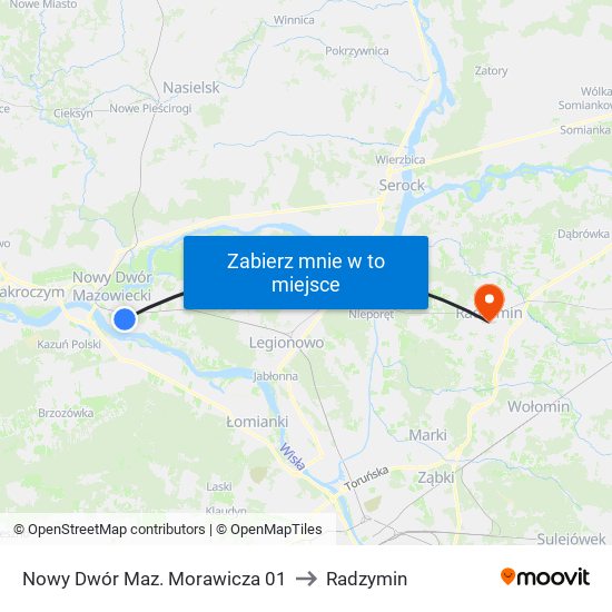 Nowy Dwór Maz. Morawicza 01 to Radzymin map