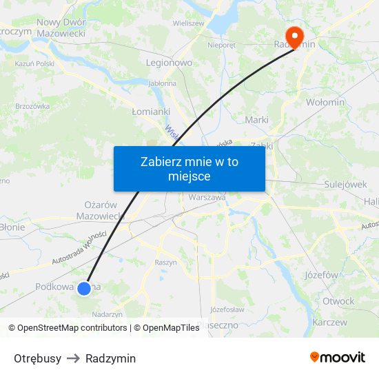 Otrębusy to Radzymin map