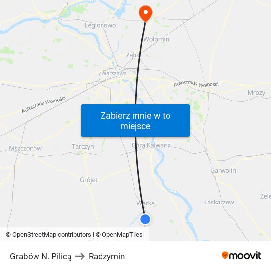 Grabów N. Pilicą to Radzymin map