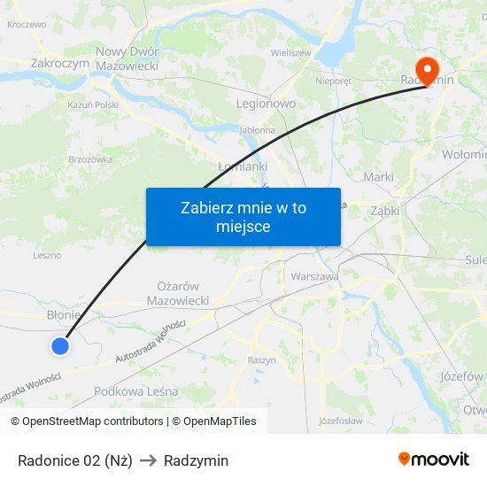 Radonice 02 (Nż) to Radzymin map