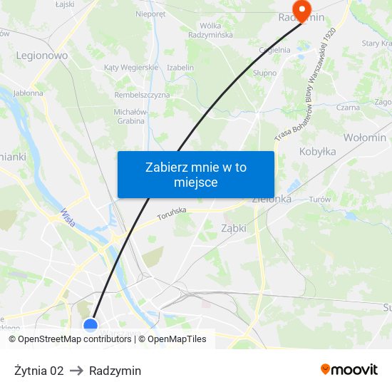 Żytnia 02 to Radzymin map