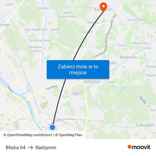 Bliska 04 to Radzymin map