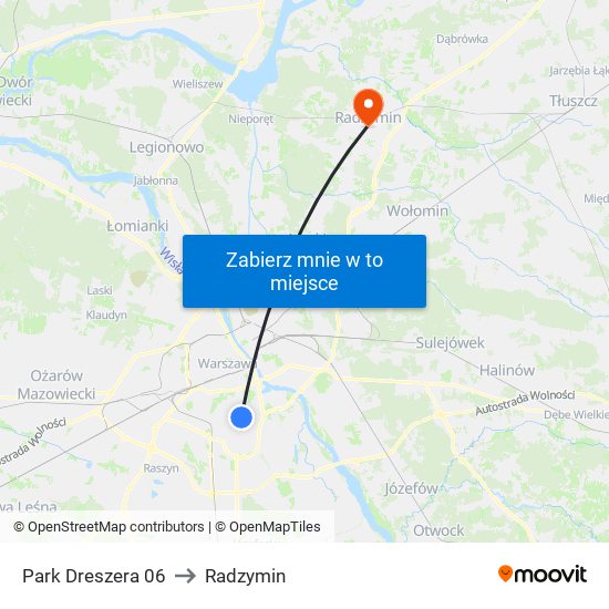 Park Dreszera 06 to Radzymin map