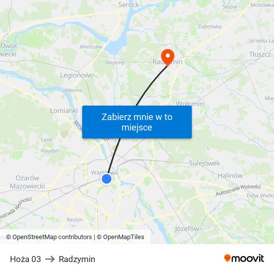 Hoża 03 to Radzymin map