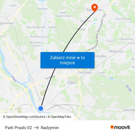 Park Praski 02 to Radzymin map