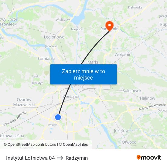 Instytut Lotnictwa 04 to Radzymin map