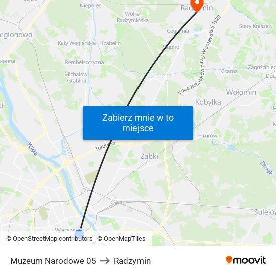 Muzeum Narodowe 05 to Radzymin map